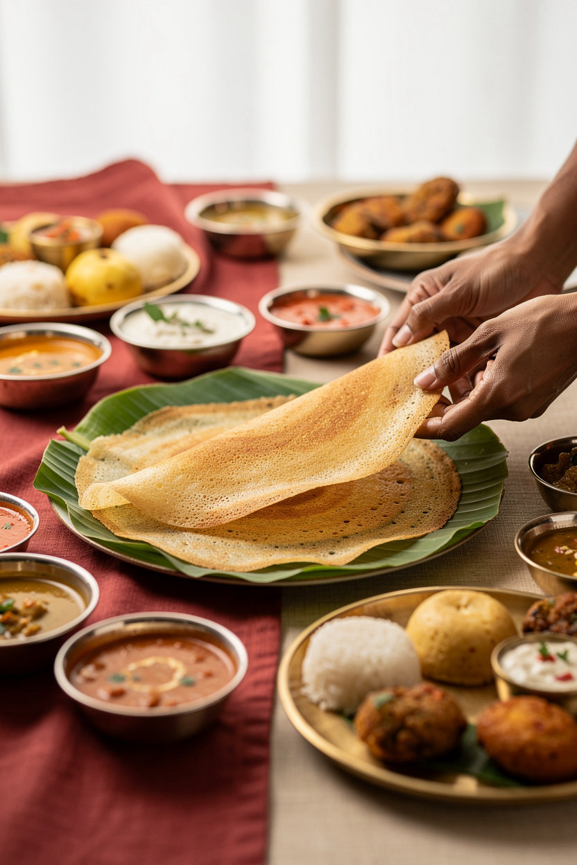 Sri Dosa Place authentic South Indian restaurant interior and welcoming dining atmosphere in Iselin, NJ